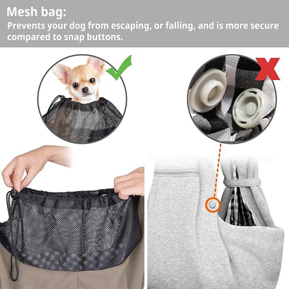 CUBY Dog and Cat Sling Carrier - Hands Free Adjustable Small Pet Sling - Soft Pouch and Tote Design - Suitable for Puppy, Small Dogs Cats Outdoor