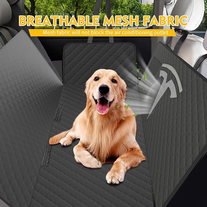 Dog Car Seat Cover for Back Seat for Tesla Model Y and Model 3 Ruff Liners Dog Back Seat and Door Cover Waterproof Pet Seat Cover Protects Dog Hammock for Tesla Model 3 Accessories Model Y Accessories