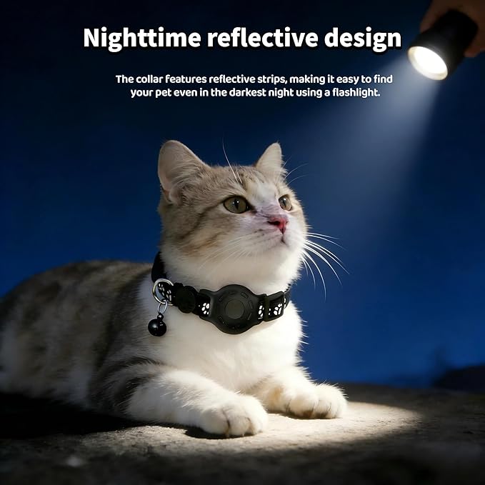 GPS Collar for Cats，Pet Tracker (Android Only) Smart tag,Waterproof Compatible with Google Find My,No Monthly Fee,Advanced Tracking Solution Smart Collar for Pet Safety Ideal Small Large Cats