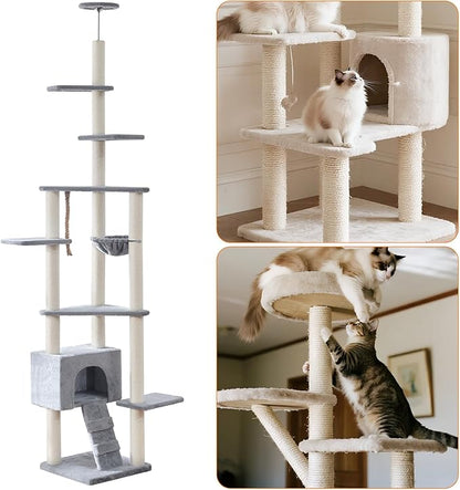 4 Pack Cat Scratching Post Replacement, 11.8 x 2.7 Inch Sisal Poles with M8 Screws, Refill Parts for Indoor Cat Towers and Furniture Repair-White