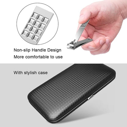 Tseoa Manicure, Pedicure Kit, Nail Clippers, Professional Grooming Kit, Nail Tools with Luxurious Travel Case, Set of 12 … (nail clippers 12pcs)