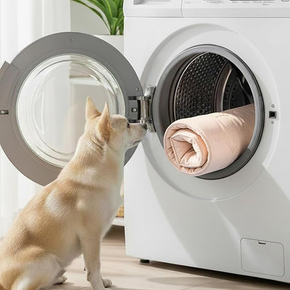 Cooling Pet Mat for Dogs & Cats, 31x28.5 Soft Breathable Cold Crate Pad for Pet, Portable Washable Kennel Bed for Outdoor Summer with Non-Slip Bottom and Chill Cool Fiber, Blush Pink