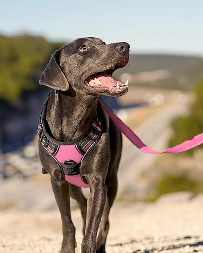 Joytale No Pull Dog Harness for Extra Large Dogs, Reflective Pet Vest with Front Clip, Adjustable Soft Padded Harnesses with Easy Control Handle for Training and Walking, Pink, XL