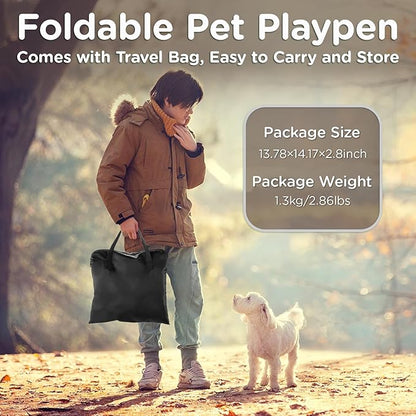 Paw Ballet Foldable Pet Kitten Playpen, Upgrade Waterproof Portable Dog Cat Playpen Kennel Tent for Small Cat Dog, Retractable Shade Cover with Carrying Case, Indoor Outdoor Use for Small Pet.
