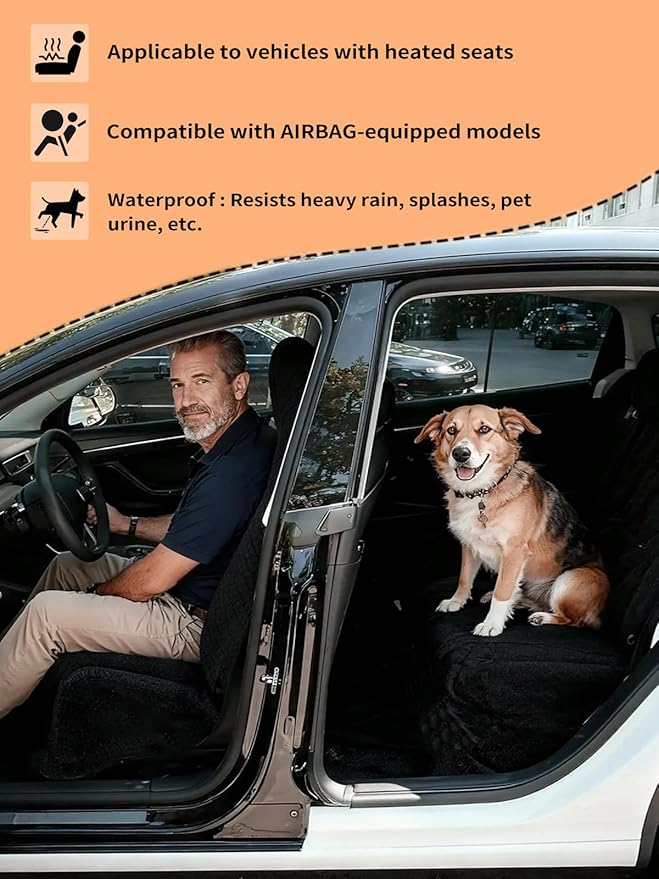 Eco-Friendly Towel Car Seat Cover for Sweat Protection, GRS Certified Recycled Microfiber Absorbent Front Seat Protector, Non-Slip Washable Universal Fit for Sedans SUV Minivans(2 Pack,Black)