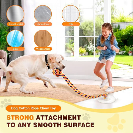 Interactive Dog Toys with Strong Gel Suction Cup, Dog Toys for Aggressive Chewers, Tug of War Dog Toy, Mentally Stimulating Toys for Small Dog/Puppy Teething Toys, Orange