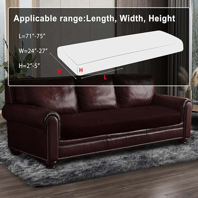 ANARACHON Leather Look Couch Cushion Covers Sofa Seat Slipcovers Sets Couches Furniture Protector for Sectional Armchair Loveseat Pets Kids Stretch Spandex Fabric (1 Cushion Sofa, Burgundy)