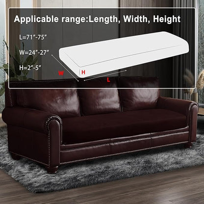 ANARACHON Leather Look Couch Cushion Covers Sofa Seat Slipcovers Sets Couches Furniture Protector for Sectional Armchair Loveseat Pets Kids Stretch Spandex Fabric (1 Cushion Sofa, Burgundy)