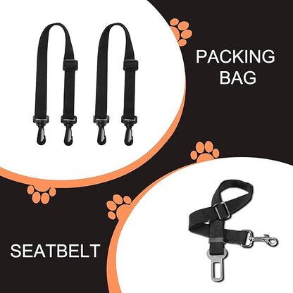 Femuar Dog Car Seat Cover, Waterproof Nonslip Pet Seat Cover for Back Seat with Storage Pockets Mesh Visual Window, Heavy Duty Scratchproof Pet Dog Seat Cover Hammock for Cars Trucks and SUVs