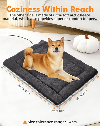 Papettly Self Warming Cat Bed 37 x 25.6 in - Beds for Indoor Outdoor Cats and Dogs, Machine Washable Cat Heating Pad, 2 in Thickened Pet Heating Pad for Cats & Dogs, Double Side Premium Soft