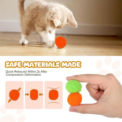 TEAWOO 100PCS Cat Ball Toys with 2 Launchers Set, Funny Interactive Cat Toys for Indoor Cats, Adult Cats & Kitten Toys