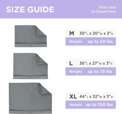 LE SURE Waterproof Dog Bed Cover Replacement Washable - XL Size for Pet Mat 44x32x3 Inches, Grey