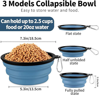 Collapsible Dog Bowl, Lightweight and Portable, Ideal for Outdoor, Camping, Hiking, Suitable for Dogs
