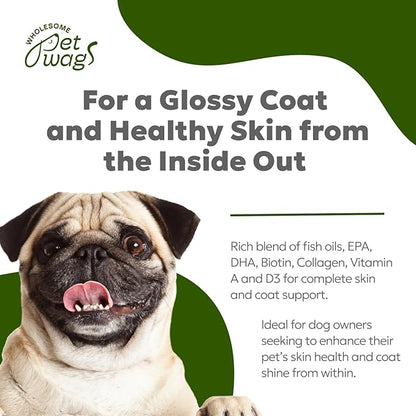 Dog Allergy & Itch Relief Soft Chews – Omega-3, Biotin, Collagen, Fish Oil – Reduces Shedding, Supports Healthy Skin & Coat, Year-Round Allergy Comfort – 60ct
