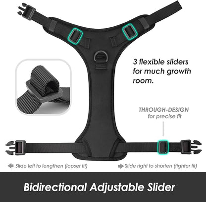 No Pull Dog Harness, Puppy Vest with Front Clip for Small Medium Large Sized Dog(Black,XL)