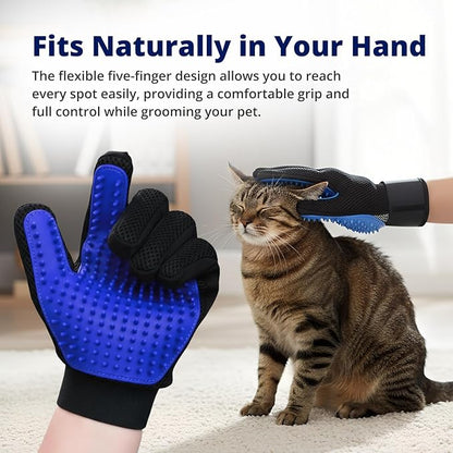 Silent Groom Pro Grooming Glove for Dogs, Cats, Rabbits & Horses | 2-in-1 Pet Brush & Deshedding Tool | Gentle Bathing & Cleaning for Long & Short Hair | Grooming Supplies for Pet Fur Control