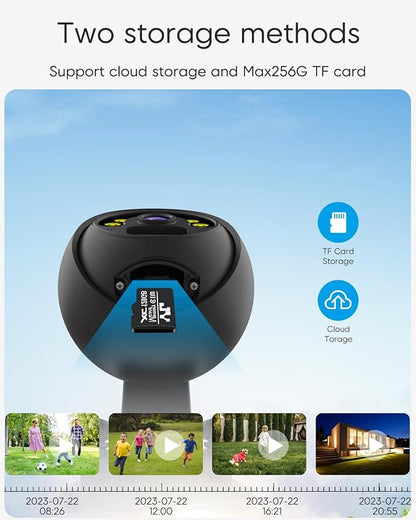 VSTARCAM 4MP Outdoor Security Camera, 2.5K, 360° View, Color Night Vision, PIR Motion Detection, Spotlight Siren Alarm, 2-Way Talk, IP66 Weatherproof, Cloud/SD Storage