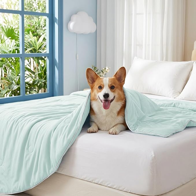 Soulbond Cooling Blanket for Large Dogs - Q-MAX>0.45, Washable Cool Pet Cats Throw Blanket for Hot Weather, Self-Cooling Soft Dog Mat for Bed Crates Couch Sofa Cars(40"x50", Mint Green)
