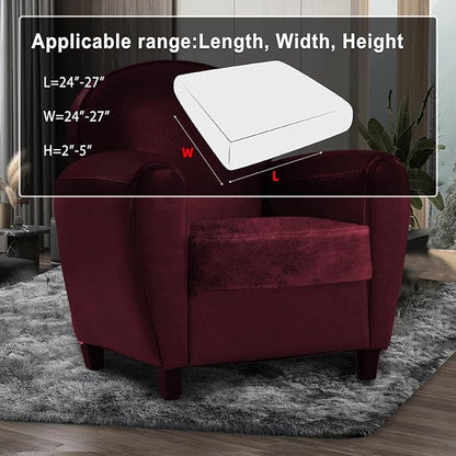 ANARACHON Leather Look Couch Cushion Covers Sofa Seat Slipcovers Sets Couches Furniture Protector for Sectional Armchair Loveseat Pets Kids Stretch Spandex Fabric (1 Cushion Armchair, Burgundy)