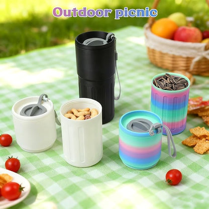 Portable Sunflower Seed Cup with Shell Storage, 3D Printed Pistachios Nut Snack Bowl Containers for Outdoor/in Car/Travel/Sports Games, Seed Lovers Gift - Colored
