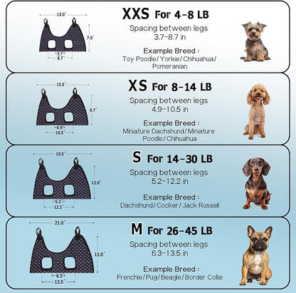 Supet Dog Grooming Hammock Harness for Dogs Cats, Restraint Dog & Small Animal Leashes Sling for Groomingk for Nail Trimming (Black Currant, XS)