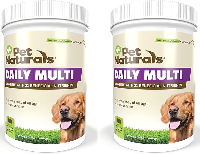 Pet Naturals Daily Multivitamin for Dogs, Veggie Flavor, 300 Chews - Yummy Chews with Amino Acids, and Antioxidants - Supports Energy, Metabolic Function and Pet Wellness