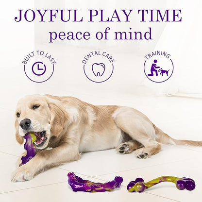 Frienhund Tough Dog Toys for Aggressive Chewers 3 Pack, Indestructible Dog Toys for Large Dogs, Dog Chew Toys, Aggressive Chew Toys to Keep Them Busy, Dog Bones for 15-100lbs Puppy/Medium/Large Breeds