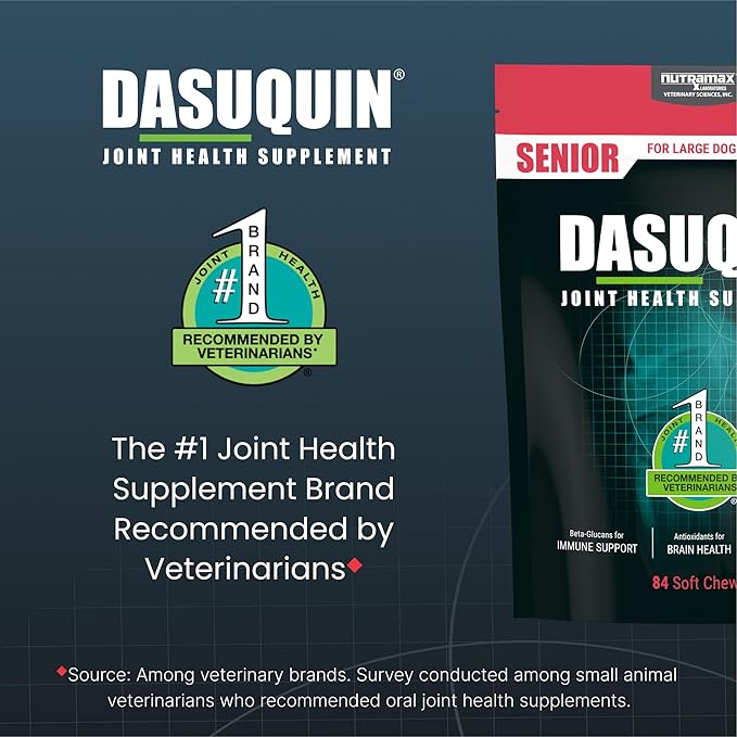 Nutramax Dasuquin Joint Health Supplement for Large Senior Dogs – for Immune Support, Skin & Coat Health, and Brain Health, 84 Soft Chews