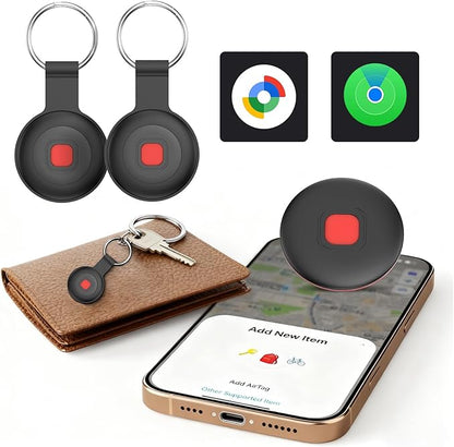 Bluetooth Dog Tracker Tag, Pet Tracker for Dogs with Silicone Collar Holder, Works with Apple Find My & Android Find Hub, IP67 Waterproof Anti-Lost Locator