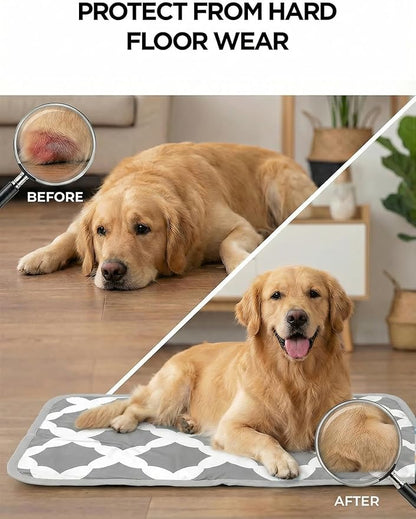 Dog Cooling Mat for Dogs & Cats, Soft Breathable Cooling Pad for Dog Bed, 23"x18" Self Cooling Crate Mat for Dogs, No Gel Washable Non-Slip Pet Cooling Mat Indoor Outdoor, Gray