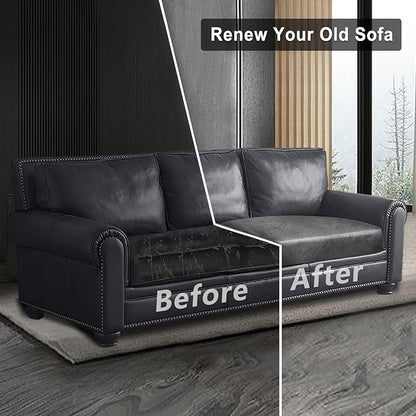 ANARACHON Leather Look Couch Cushion Covers Sofa Seat Slipcovers Sets Couches Furniture Protector for Sectional Armchair Loveseat Pets Kids Stretch Spandex Fabric (1 Cushion Loveseat, Light Grey)