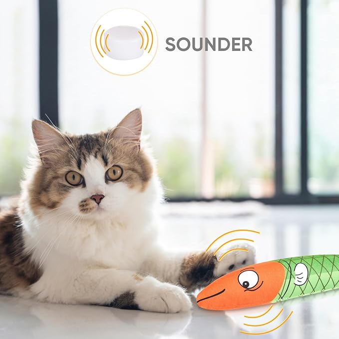 3PCS Catnip Toy, Bite Resistant Cat Toys Fish with Bell Inside, Interactive Kitten Exercise Kicker Toys for Indoor Cats