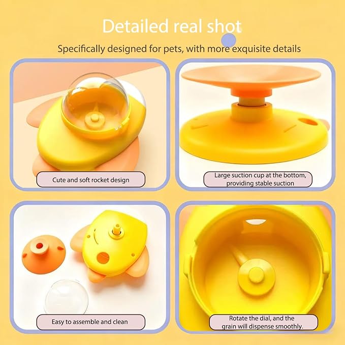 2026 new Rocket Shape 360° Rotating Puzzle Feeder for Cats - Interactive Treat Dispenser Toy for Indoor Play, Slow Eating & Mental Stimulation.