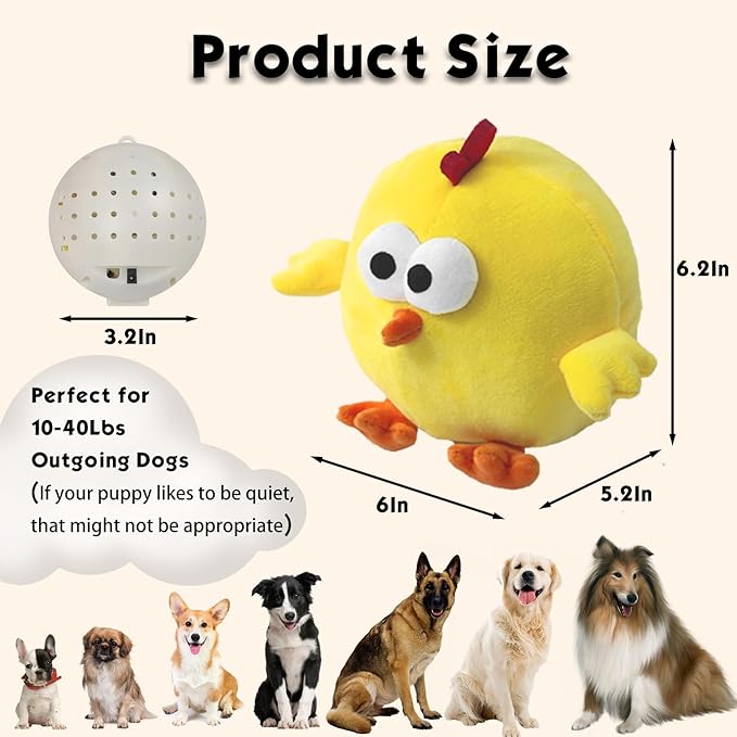 Interactive Dog Toys, Puppy Toys to Keep Them Busy, Rechargeable Squeaky Dog Toys, Bouncing Plush Chew Toy for Small Dogs for Boredom, Automatic Self Play Moving Music Toy