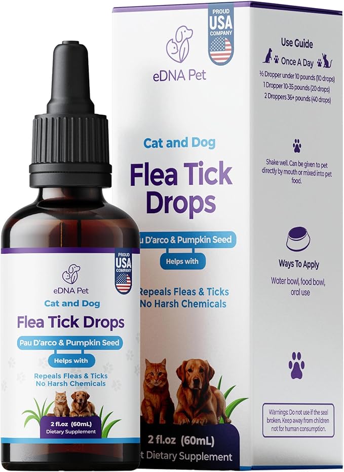 eDNA Pet - Natural Pet Skin & Coat Care Drops – Herbal Outdoor Comfort Formula with Cedarwood, Eucalyptus, and Coconut Oils – Made in USA