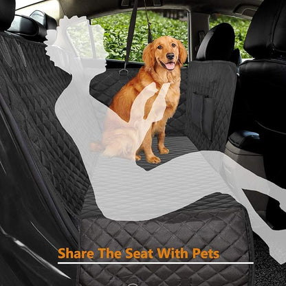 Vailge Dog Car Seat Cover for Back Seat, 100% Waterproof Scratch Proof Nonslip Back Seat Pet Cover for Dogs, 600D Heavy Duty Dog Hammock for Back Seat Car Trucks SUV
