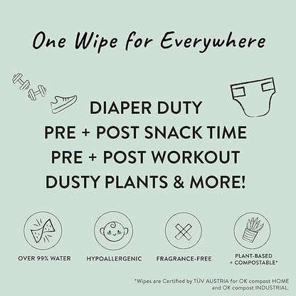 The Honest Company Hypoallergenic Multi-Use Baby Wipes for Sensitive Baby Skin, Terrazzo, 36 Count