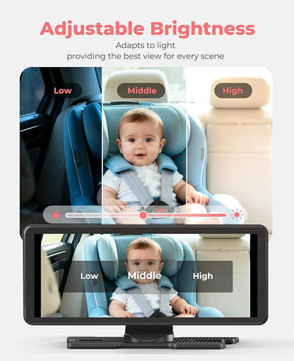 LUCKVIEW BM5PRO 7.2" Dual Camera Baby Monitor, 1080P HD Display for 2 Kids, Night Vision, Easy Install Car Baby Monitor, Ideal Gift, Rear Seat Safety for Babies & Pets