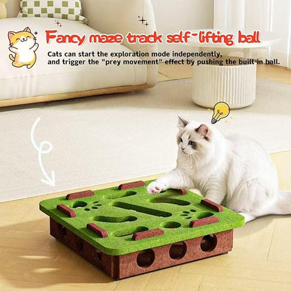 ANIS·KEAAR 1 Pack Interactive Cat Puzzle Maze Toy – Felt Hide & Seek Self-Play Toy for Indoor Cats/Kittens, Encourages Natural Hunting Instincts, Fun Exercise to Cure Boredom & Mental Stimulation
