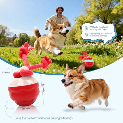 Goosheep 2026 New Interactive Dog Toys, Automatic Moving Dog Ball for Small/Medium/Large Dogs, Interactive Smart Rolling Dogs Toy Ball with Light Up to Keep Them Busy(Red)