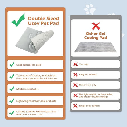 EXPAWLORER Reversible Dog Cooling Mat Large (Cool & Warm) 47”x28” Pet Cooling Mat in Summer & Plush Warm Blanket in Winter,Foldable Thick Bed Pad for Kennel Sofa Floor Crate Car Seat