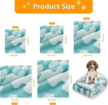 Waterproof Pet Blanket,Dog Bed Covers Small Throw for Puppy Cats Stylish Jacquard Pets Couch Sofa Furniture Protection Washable Reversible Covers (Blue Wave,XS)