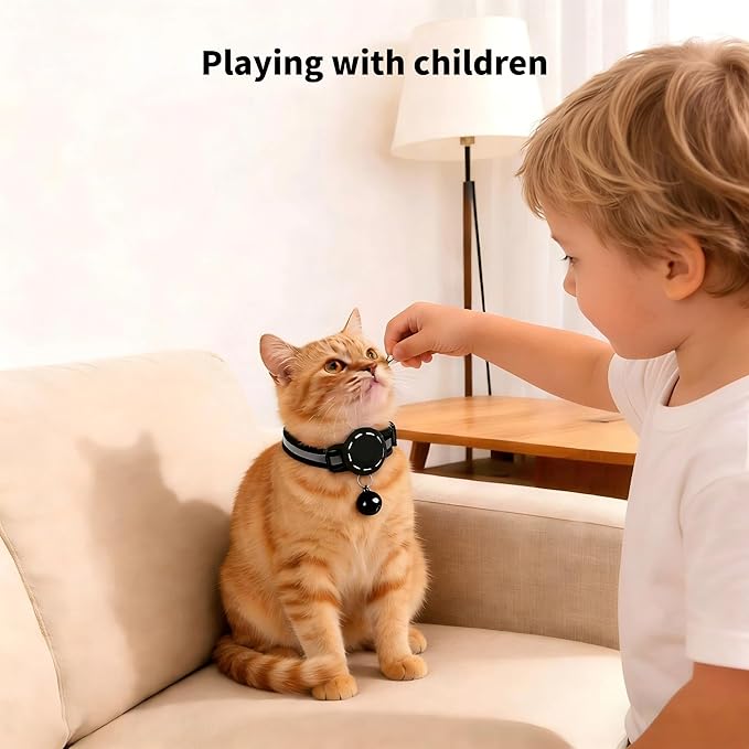 GPS Collar for Cats,Pet Tracker (Android Only) Smart tag,Waterproof Compatible with Google Find My,No Monthly Fee,Advanced Tracking Solution Smart Collar for Pet Safety Ideal Small Large Cats