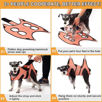 Kkiimatt Dog Grooming Hammock,XXS Pet Grooming Harness for Extra Small Dogs,Hanging Harness for Nail Trimming,Dog Nail Hammock,Grooming Sling Holder with Wide Strap on Pet Restraint Bag