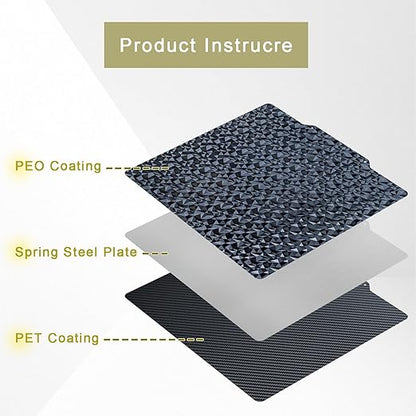 310mm (NO Magnetic Base) PEO (Diamond Pattern) & PET (Carbon Fiber Pattern) 3D Print Bed Build Plate for CR-10 CR-10S