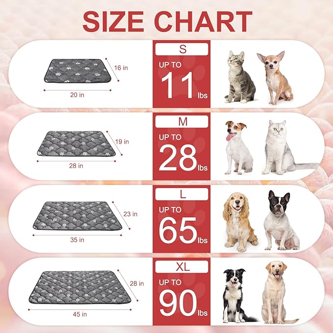 BEAUTYZOO Self Warming Cat Bed Pad, Self Heating Dog Bed Mat, Heated Cat Bed for Indoor Outdoor Cats, Thermal Warmer Pet Pad for Kitten Puppy Washable Non-Slip Chew Proof, 2 Pack 19 x 28 Inches Gray