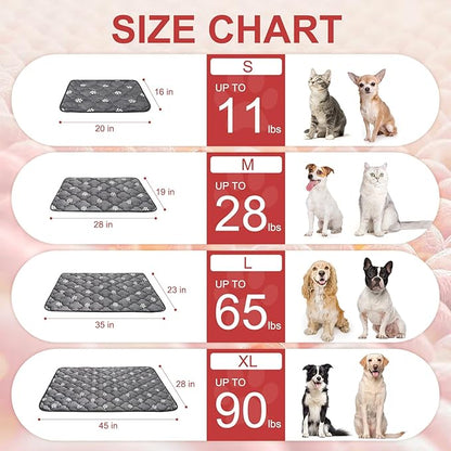 BEAUTYZOO Self Warming Cat Bed Pad, Self Heating Dog Bed Mat, Heated Cat Bed for Indoor Outdoor Cats, Thermal Warmer Pet Pad for Kitten Puppy Washable Non-Slip Chew Proof, 2 Pack 19 x 28 Inches Gray