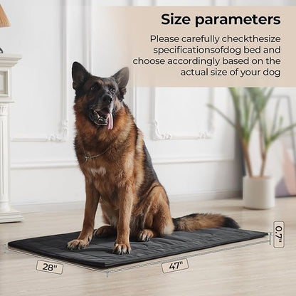 Chew Proof Dog Crate Pad - Indestructible Durable Dog Bed for Aggressive Chewers, Machine Washable & Waterproof Indoor Outdoor Tough Kennel Pad for Large Dogs (X-Large (28"x47"))