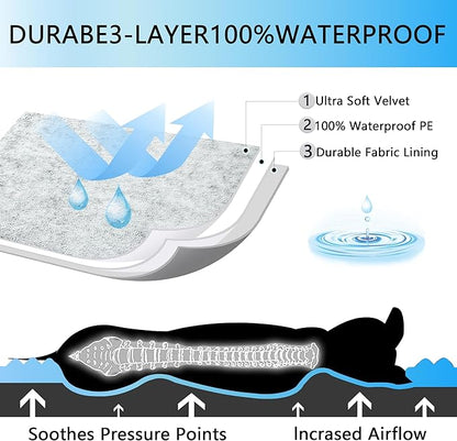 Dog Bed, Dog Crate Pad with Removable Washable Pet Mat Cover, Non-Slip Bottom, Waterproof Orthopedic Dog Beds for Large/Medium/Small Dogs (L(36''x27''x3''), Grey)