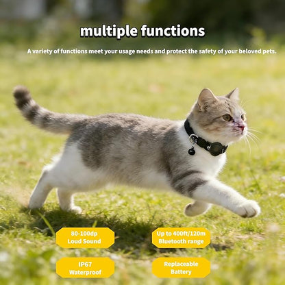 GPS Collar for Cats，Pet Tracker (Android Only) Smart tag,Waterproof Compatible with Google Find My,No Monthly Fee,Advanced Tracking Solution Smart Collar for Pet Safety Ideal Small Large Cats